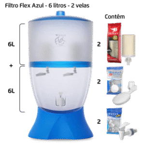 Filtro Flex - 6 litros - 2 velas - Azul