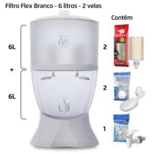 Filtro Flex - 6 litros - 2 velas - Branco